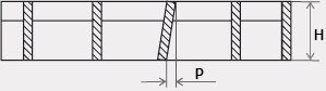 Отклонение несущих полос ячеистой решетки от вертикали